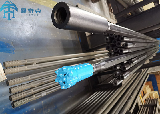 R25/R32/T38/T45/T51 এক্সটেনশন থ্রেডেড ড্রিল রড এমএফ রক ড্রিলিং টুল অ্যান্টিরাস্ট