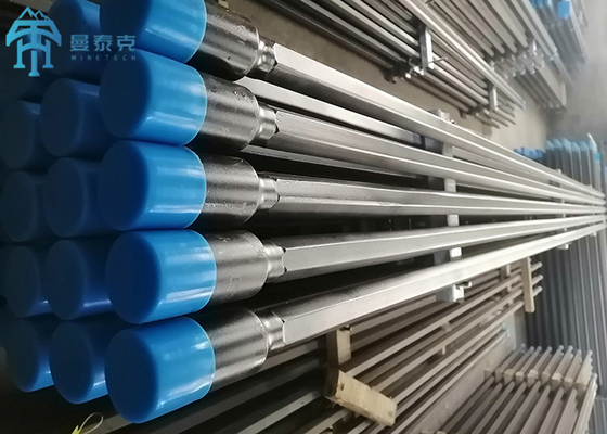 R25/R32/T38/T45/T51 এক্সটেনশন থ্রেডেড ড্রিল রড এমএফ রক ড্রিলিং টুল অ্যান্টিরাস্ট