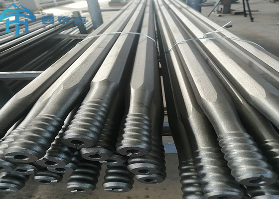 R25/R32/T38/T45/T51 এক্সটেনশন থ্রেডেড ড্রিল রড এমএফ রক ড্রিলিং টুল অ্যান্টিরাস্ট