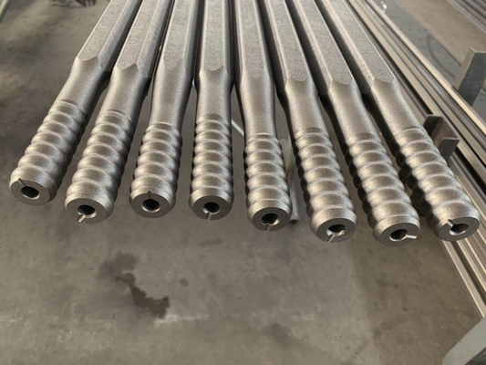915 মিমি-6500 মিমি থ্রেডেড স্টিল ড্রিল রড R32 R38 T38 T45 এম / এফ সংযোগ সহ