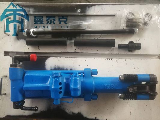 Y26 Model Hand-Held Pneumatic Rock Drill with 60mm Piston Stroke and 28kg Weight for Efficient Drilling